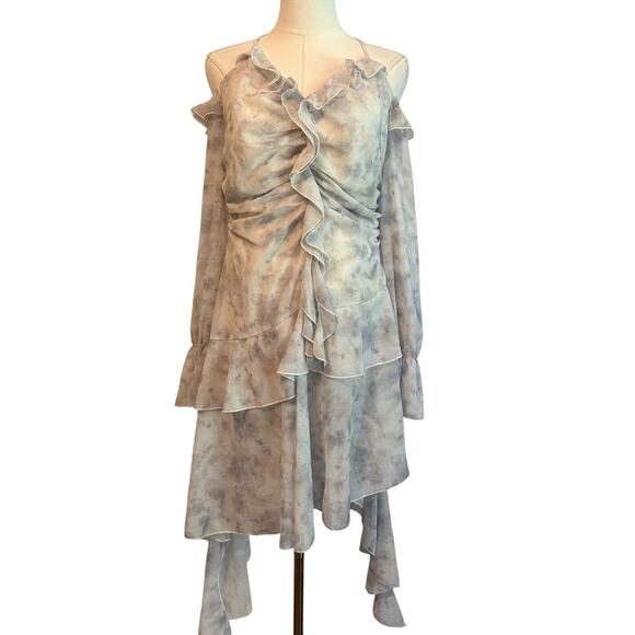 Vogue Deconstructed Fairy Dress S Ruffle Tiered Flowy Asymmetrical Soft Romance - Picture 1 of 10